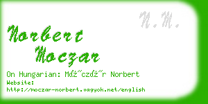 norbert moczar business card